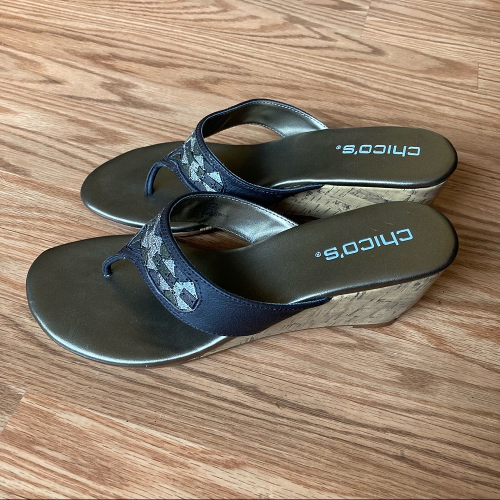 Chico’s Metal Sliver Sandal - Picture 2 of 5